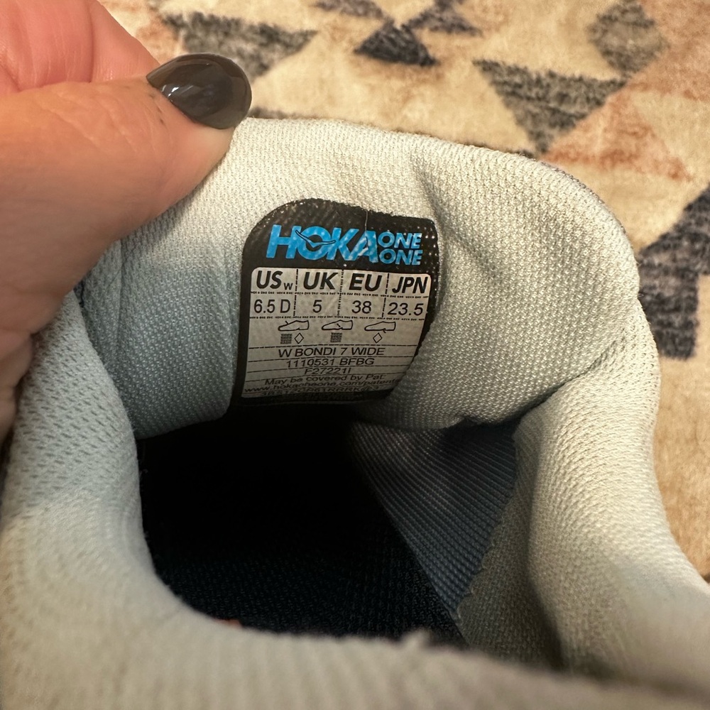 HOKA One One Bondi 7 Women’s Gray Running Shoes size 6.5 D - Picture 7 of 7